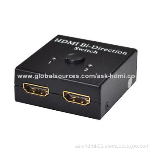 V1.4 Bi-direction HDMI Switch, 2-in-1 Out, Full HD 1,080P, Supports 3D